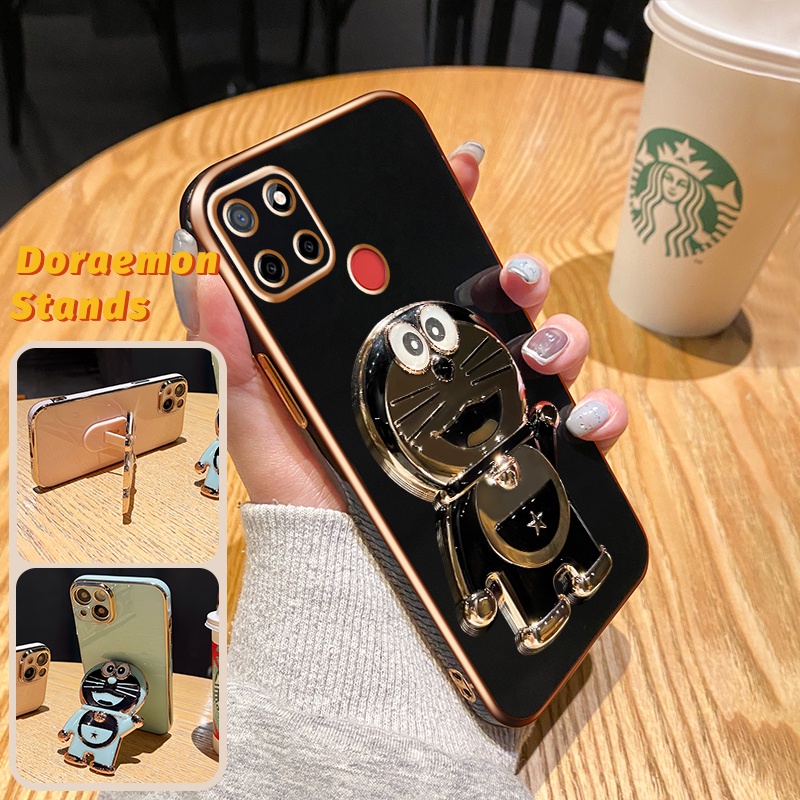Case Ponsel untuk Realme C12 C11 2020 C15 C25 C25s Narzo 20 30A 50A Case Kartun Doraemon HP ponsel b