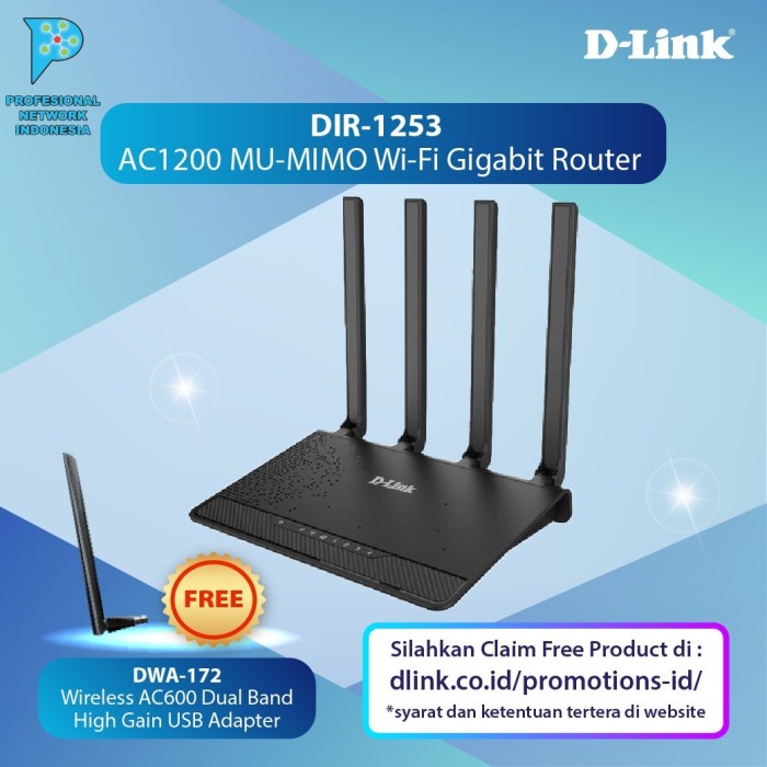 Promo Dlink Dir-1253 Ac1200 Mu-Mimo Mesh Wireless Gigabit Router