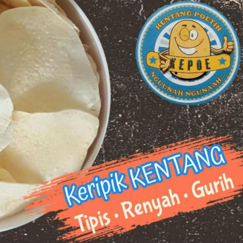 

Ready Kripik kentang bandung "KEPOE" 250 gram, keripik kentang putih