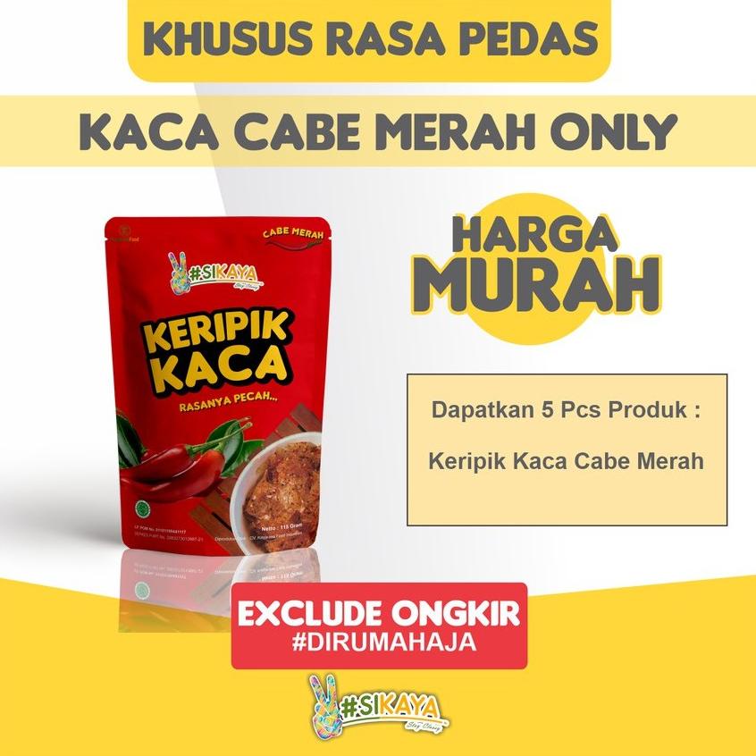 

Baru Paket Keripik Kaca/Keripik Beling Pedas Cabe Merah Only-Sikaya