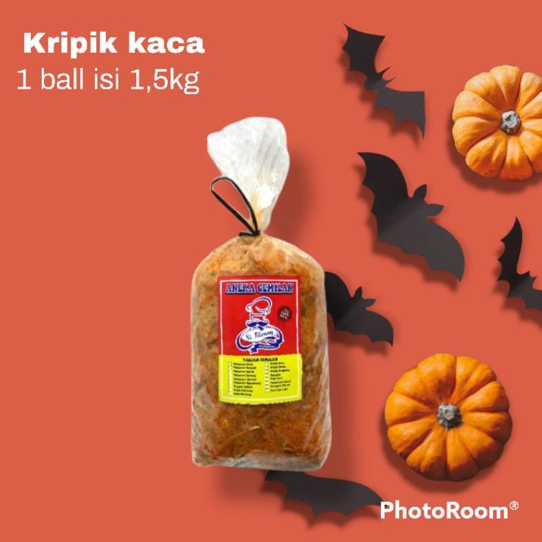 

Ready kripik kaca si tileung 1 ball isi 1,5kg/kripik beling/grosir cemilan bandung