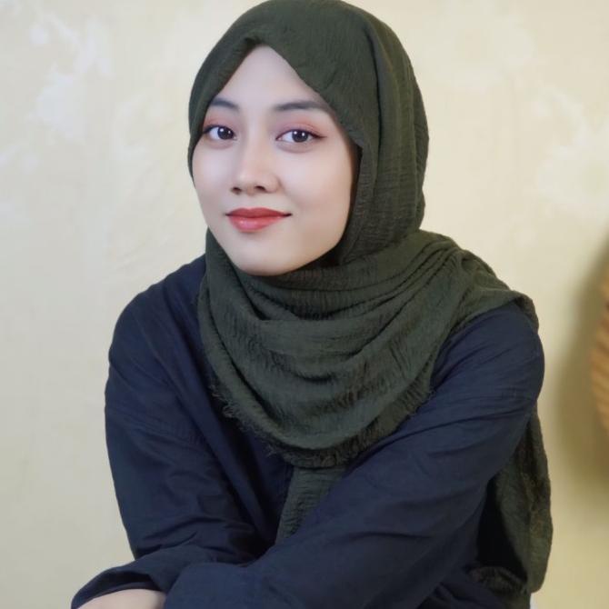 Terbaru Meichen Pashmina Crinkle Shawl Jilbab Kusut Lavanya Full Berkualitas