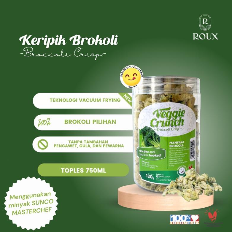 

VEGGIE CRUNCH KERIPIK SAYUR BROKOLI PREMIUM TOPLES 750ml ENAK GURIH SEHAT HEALHY SNACK SAYUR Best Seller