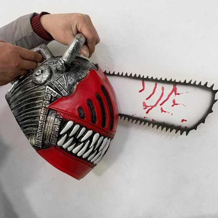 Helm Chainsaw Man Denji Helmet Anime Topeng Cosplay Chainsaw Man Devil