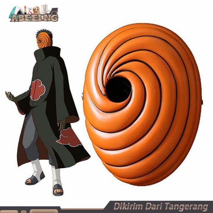 Topeng Uchiha Obito Japanese Anime Mask Obito Cosplay _.