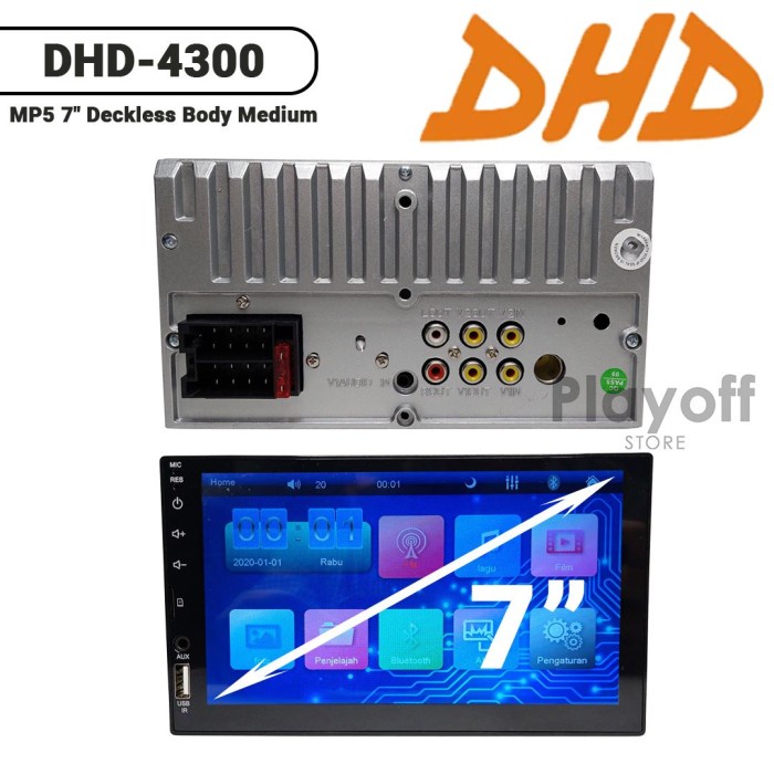 Termurah Dhd-4300 Mp5 - Tv Mobil Head Unit Double Din Universal + Mirror Link Original
