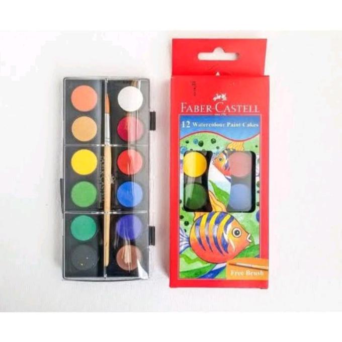 

BARANG TERBARU !!! FABER CASTELL WATERCOLOR CAKE PAINT SET 12 WARNA CAT AIR PADAT - TERLARIS
