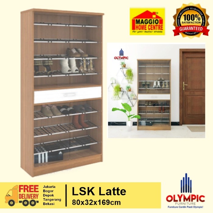 Terlaris Lemari Sepatu - Rak Sepatu Kaca - Lemari Sepatu Lsk Latte - Olympic