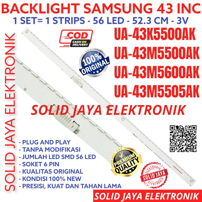 [Ori] Backlight Tv Led Samsung 43 Inc Ua 43K5500 43M5500 Ak 43K Lampu Bl In Bisa Gojek