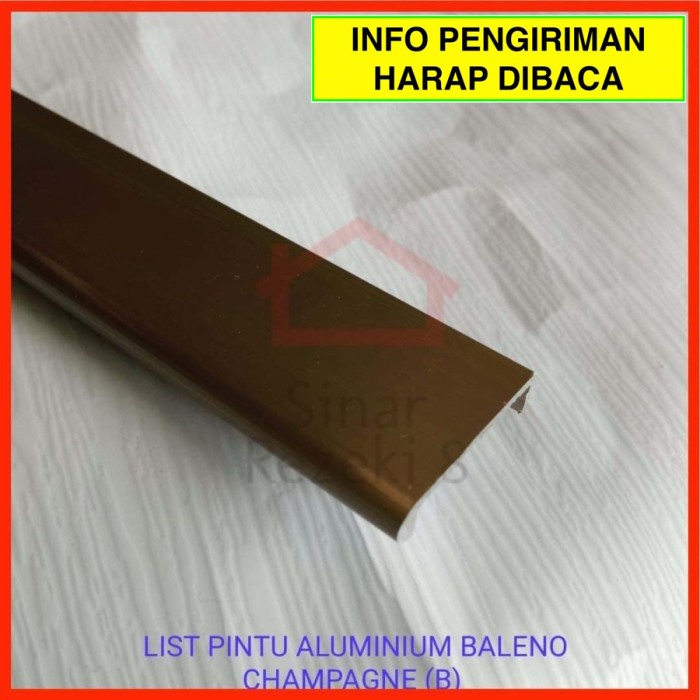 Lis Pintu Aluminium CHAMPAGNE Edging Frame Profil Lemari Minimalis