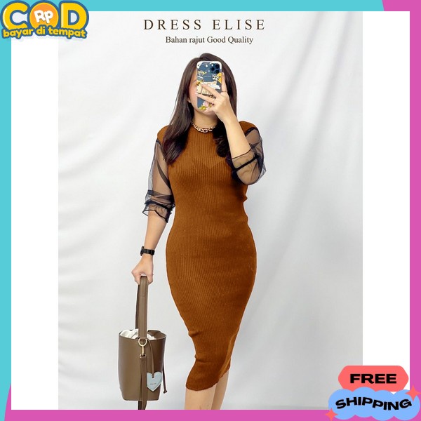 Baju Kondangan Wanita Korea Baju Pesta Dres Wanita Baru Lengan Korean Style Gaun Pesta Kantoran Dres