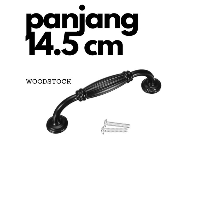 Handle Gagang Knob Tarikan Laci Furniture Lemari Hitam Antik Panjang