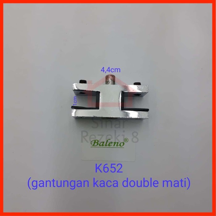 K652 Gantungan Bracket Rak Ambalan Kaca DOUBLE MATI Kawat Sling Baja