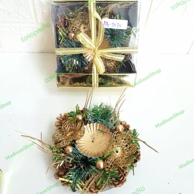 

Tempat Lilin Doa Adven Pinus Krans Candle Wreath Murah Hiasan Natal Stok Terbatas