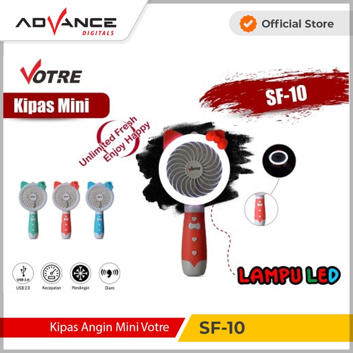 BAYAR DITEMPAT Advance Kipas Angin mini Lampu LED Votre SF10 /KIPAS ANGIN MINI/KIPAS ANGIN