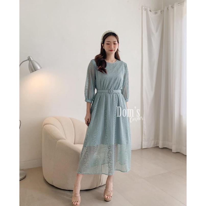 Discount Kumiko Dress - Puff Sleeve Dress - Gaun Pesta - Baju Pesta - Dress Wanita - Dress Brokat Mu