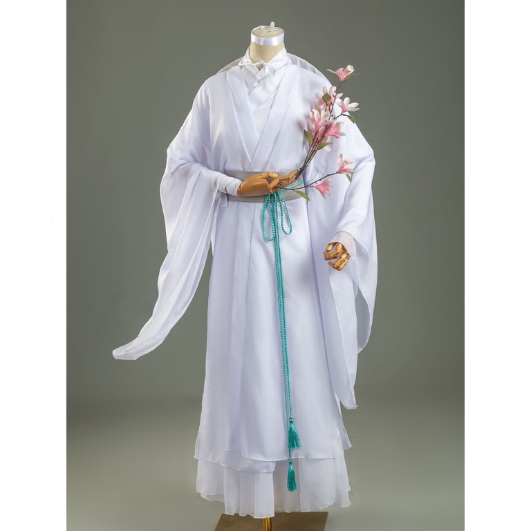 Tian Guan Ci Fu Cosplay Xie Lian Cosplay Costume Xielian Wigs Bamboo Hat Prop Chinese Hanfu