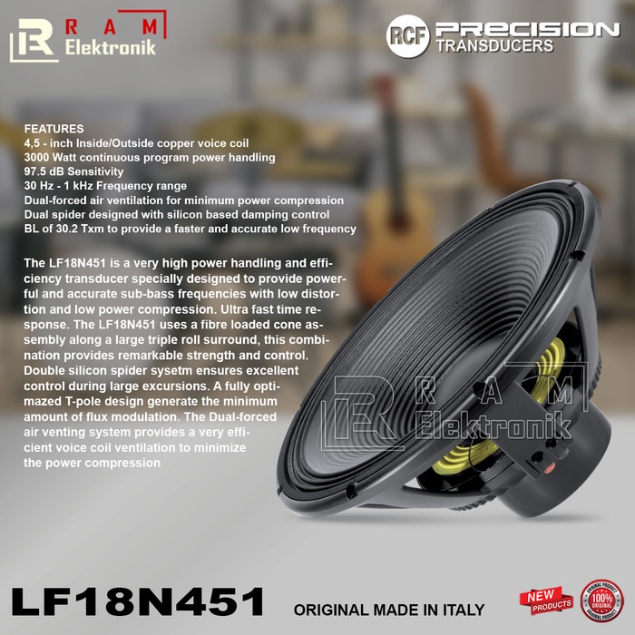 Promo Speaker Rcf Lf18N451 Komponen 18 Inch Original Made In Italy
