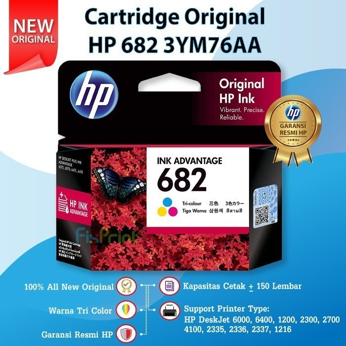 

CARTRIDGE TINTA HP 682 COLOR 3YM76AA PRINTER 4176 2338 2775 2776 2777