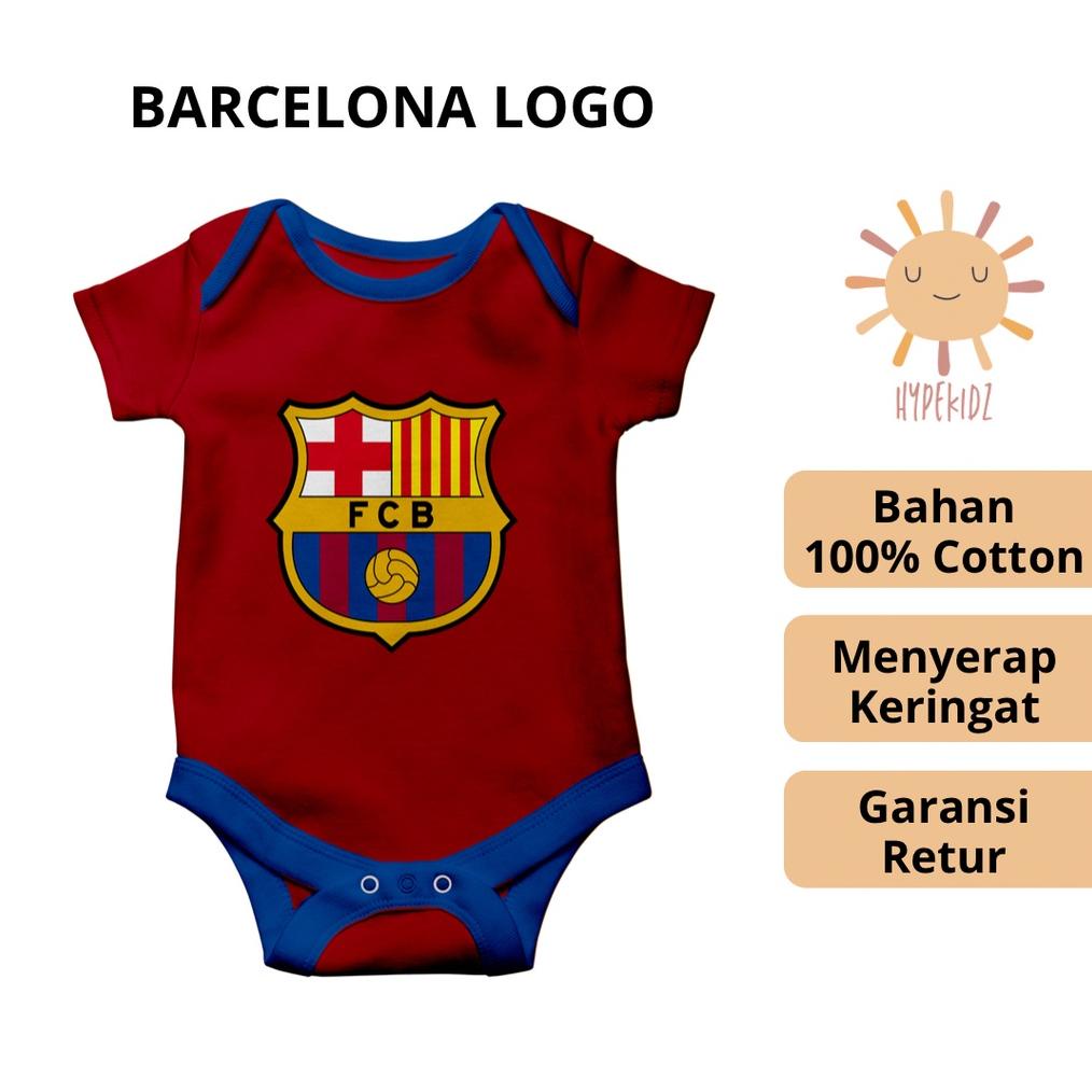 Romper jumper baju jersey bola pakaian bayi newborn 0 6 bulan laki-laki perempuan tim club barcelona