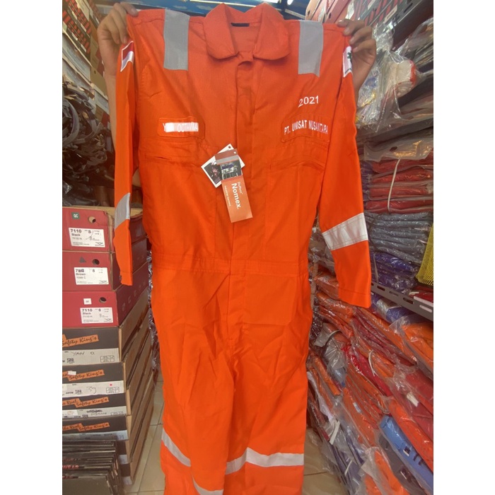 Terlaris Coverall Nomex Dupont Orange Wearpack Nomex Dupont 6Oz