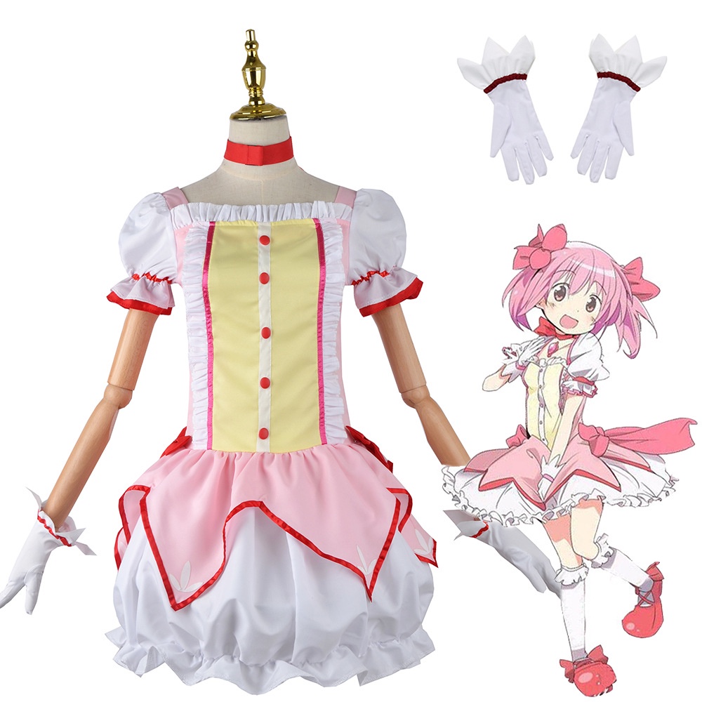 Puella Magi Madoka Magica cosplay Kaname Madoka cosplay costume Kaname Madoka wig and Kaname Madoka 