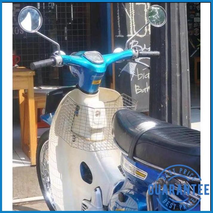 SPION BULAT KACA CEMBUNG TANGKAI PANJANG MODEL KRUM MOTOR CUSTOM KLASIK MATIC MODIFIKASI MOTOR VESPA