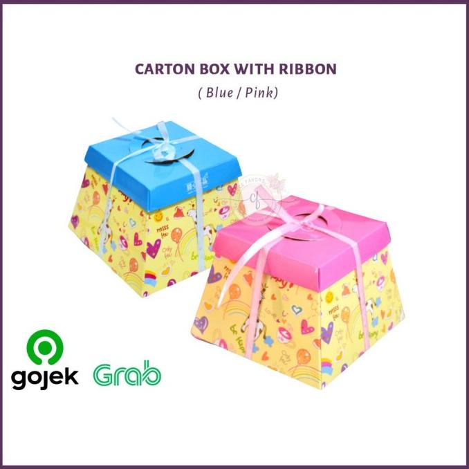 

HAPPYSTORE Snack Box Ulang Tahun Blue Carton Box With Ribbon (10 Pcs)