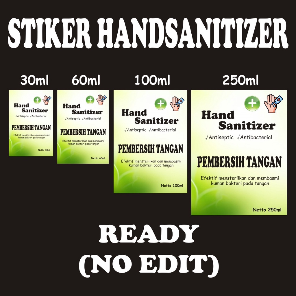 

ISI 10 stiker Handsanitizer warna hijau /stiker botol /stiker pembersih tangan /Label handsanitizer