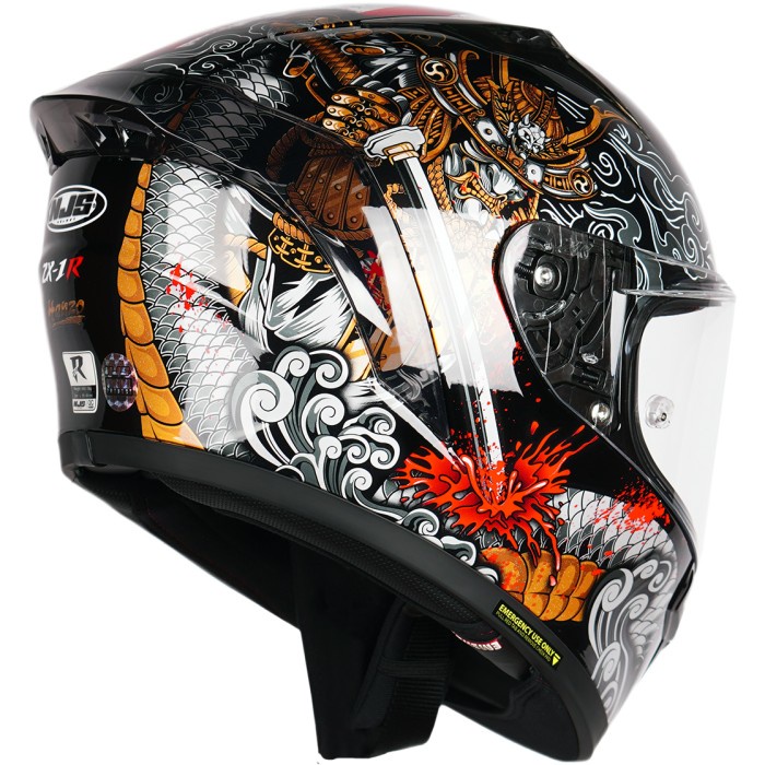 Njs Zx-1R Hanzo Black Gloss/Doff - Helm Full Face