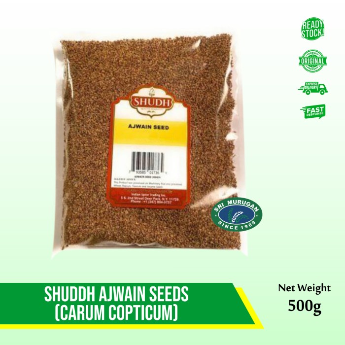 Ready oke] SHUDDH AJWAIN SEEDS (CARUM COPTICUM) 500 GM