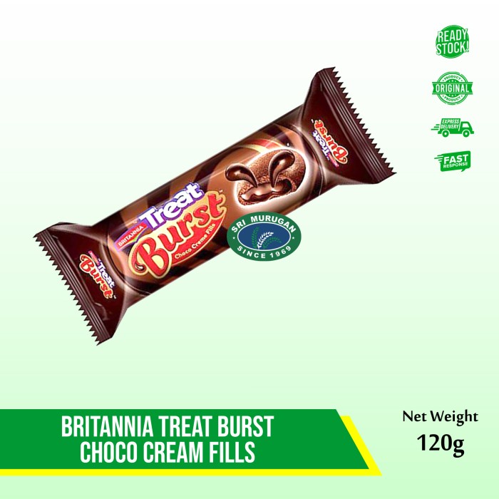 

\"\"\"\] BRITANNIA TREAT BURST CHOCO CREME FILLS 120 GM