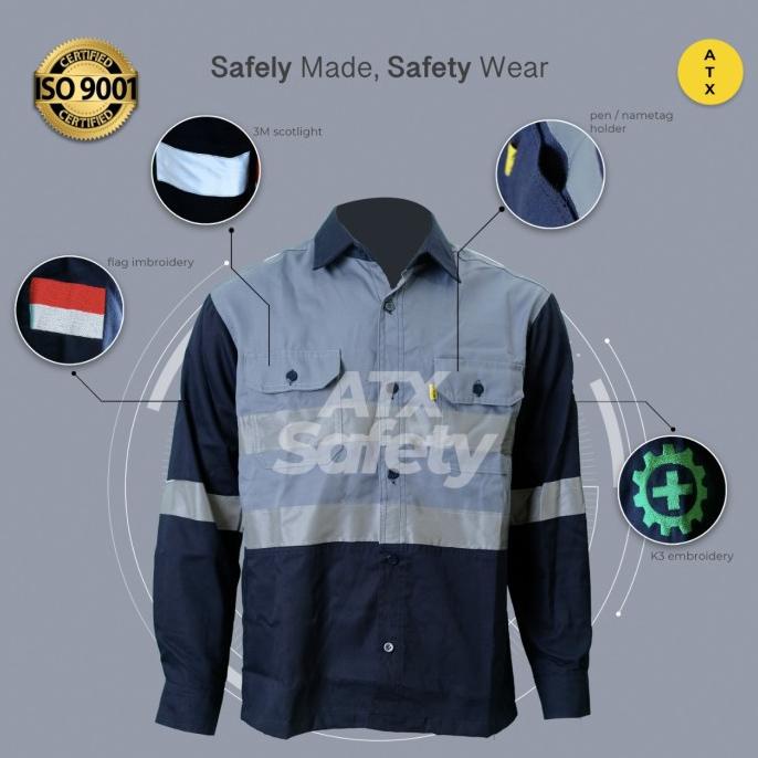 Wearpack Safety Baju Kerja Lengan Panjang Kombinasi Merk ATX