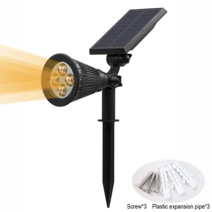 

AKASHMARKET !!! Lampu sorot solar taman tancap dan dinding spotlight lamp 2w-4led - TERLARIS !