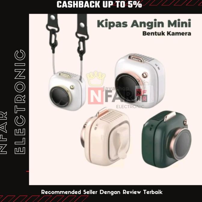Terlarisss  Promo Murah Kipas Angin Mini Portable Bentuk Kamera Fan Neck Camera Portable  - Diskon