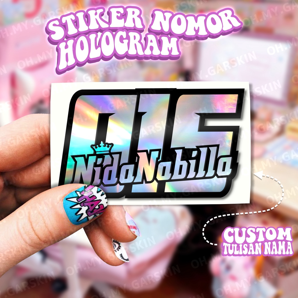 

Stiker Nomor Racing Hologram Model Mahkota Custom Tulisan Nama Start