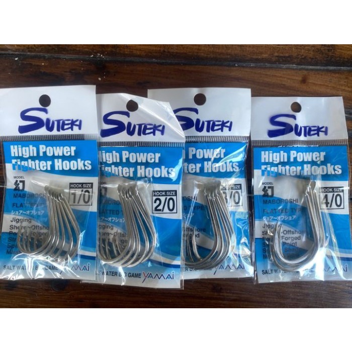 Terlaris Mata Kail Jigging Hook Suteki 1/0 2/0 3/0 4/0 Salt Water Big Game