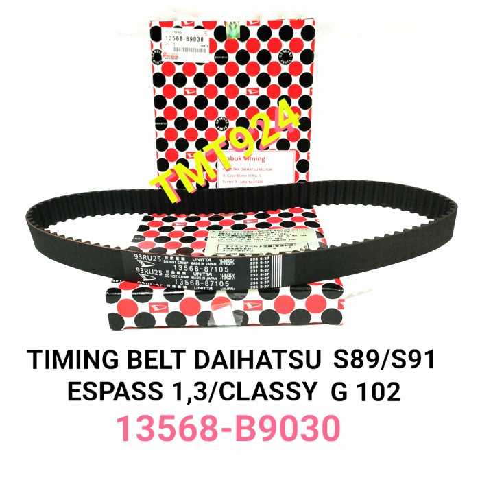 Ready Stok Timing Belt Daihatsu S89/S91 /Espass 1,3 Classy 13568-B9030 Type Ori Kode 276