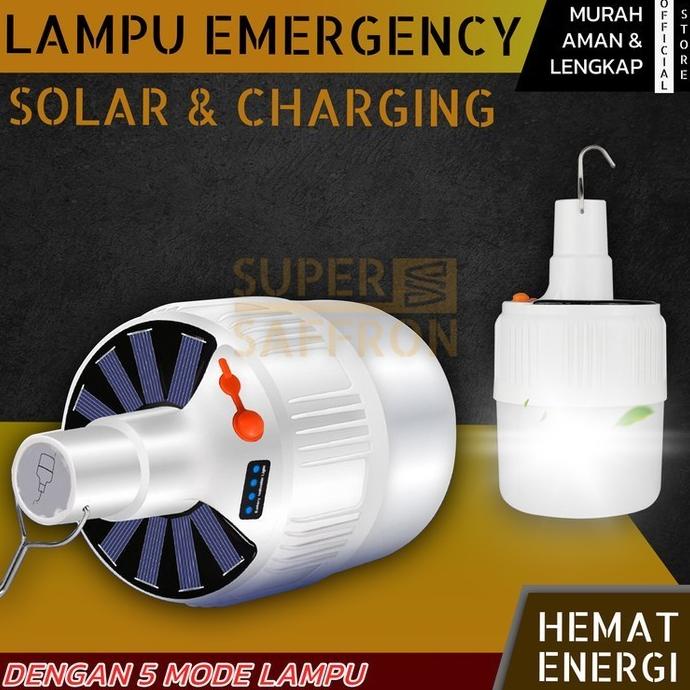 Emergency Lamp Led Lampu Solar Cell Gantung Panel Surya Rechargeable