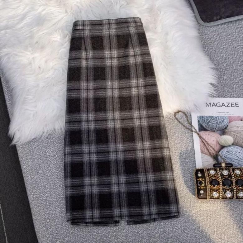 Recomend Rok motif kotak kotak / rok tartan / rok span panjang / rok korea / rok kotak kotak panjang