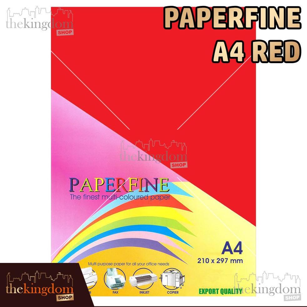 

Hot - Paperfine Kertas HVS Warna A4 Red Merah Isi / 100 Lembar .,