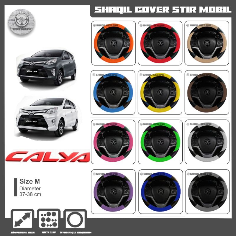 Sarung Stir Mobil Toyota Calya, Cover Stir Mobil Calya, Sarung Stir Minibus