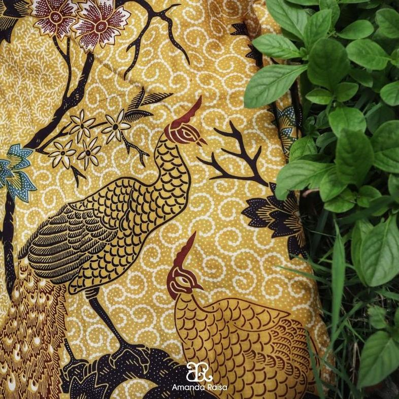 Miliki Kain Batik Meteran Potongan Motif Burung Merak Sakura ,,