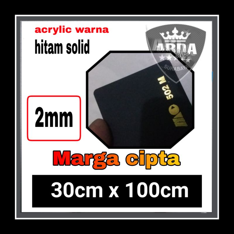 Akrilik 2mm hitam solid 30 x 100  acrylic sheet Akrilik hitam solid lembaran marga cipta akrilik murah