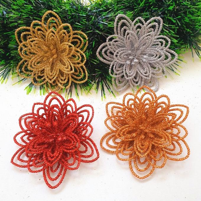 

Ready Bunga Natal 9 Cm Isi 4 Warna Warni Merah Emas Sier Dekor Parcel Kado Stok Terbatas