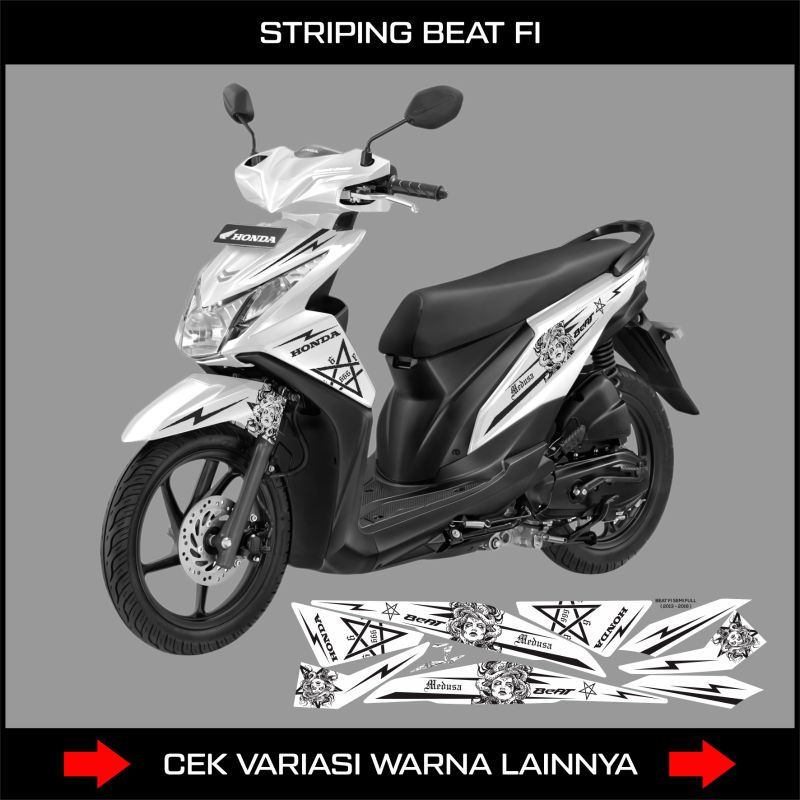 Sticker Honda Beat Fi 2012, 2013, 2015, 2015, Variasi Medusa / Striping Motor Beat 110 PGM-FI / Stik
