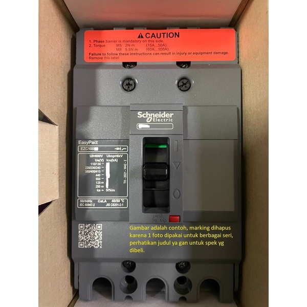 ✨Ori Mccb Schneider 15Ka 18Ka Ezc100N 3P 15A - 50A Berkualitas
