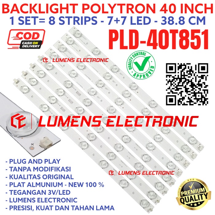 [Ori] Gambar Backlight Tv Led Polytron 40 Inc Pld 40T851 Pld40T851 Lampu Bl Berkualitas