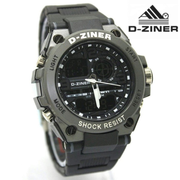 ✅Ori D-Ziner 8206 - Jam Tangan Pria Murah - Dual Time Quartz - Anti Air Diskon
