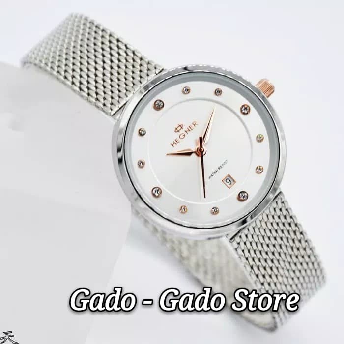 ✅Ori Jam Tangan Wanita Original Hegner 1648 Silver Rose Gold Limited